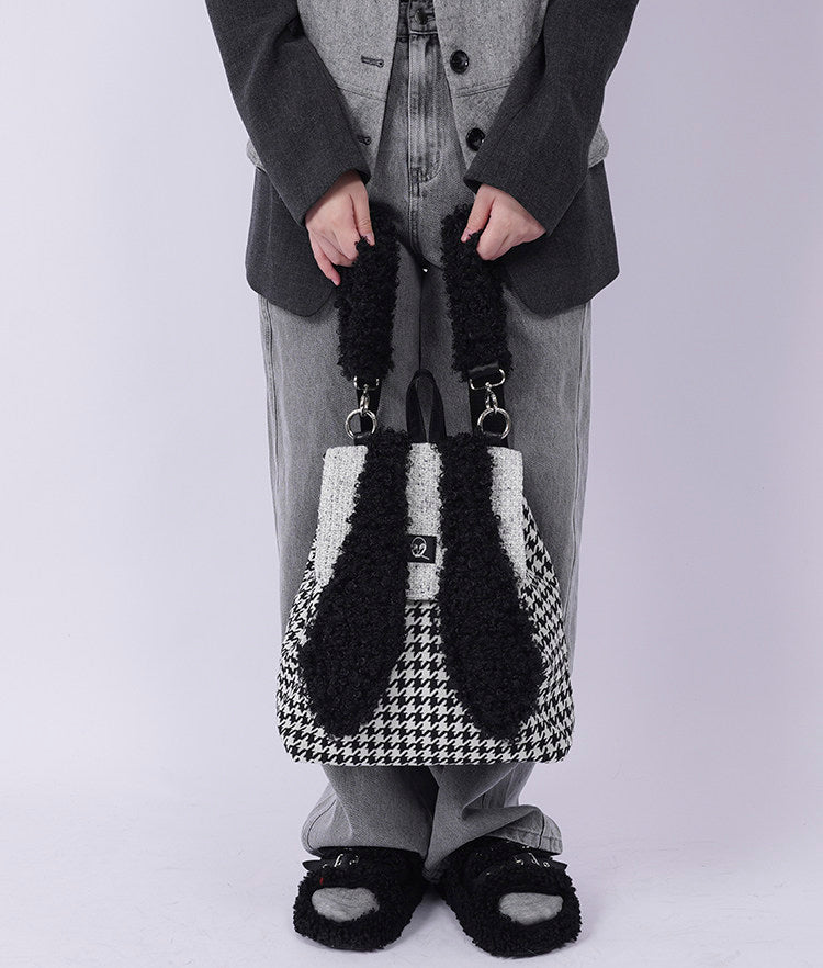 Furry Bunny Colorblock Backpack NA8413