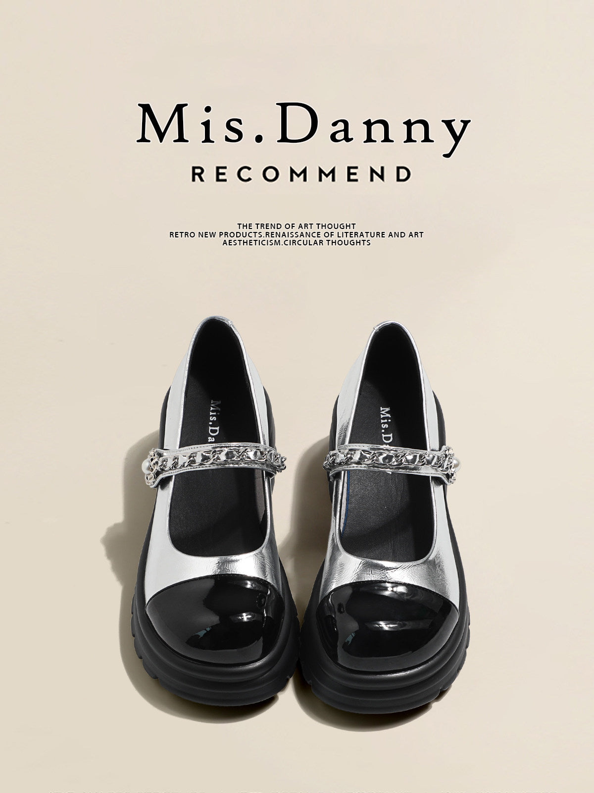 Rhinestone Strap Metallic Mary Jane Flats NA8642