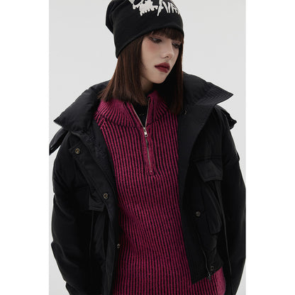 Short Standing-Collar Oversize Down Jacket NA8909