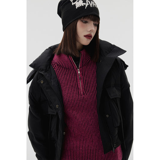 Short Standing-Collar Oversize Down Jacket NA8909