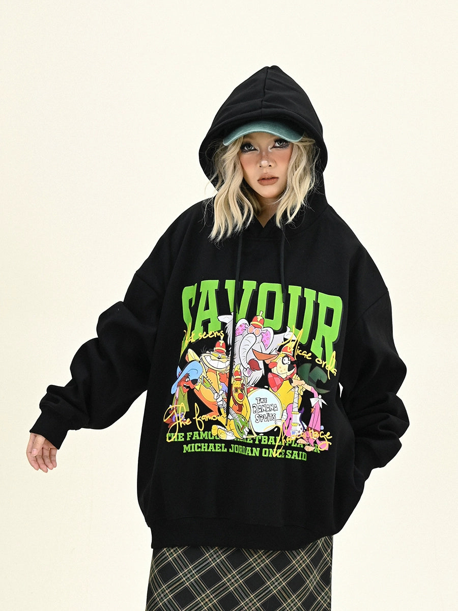 Fleece Cute Cartoon Pullover Hoodie NA6287