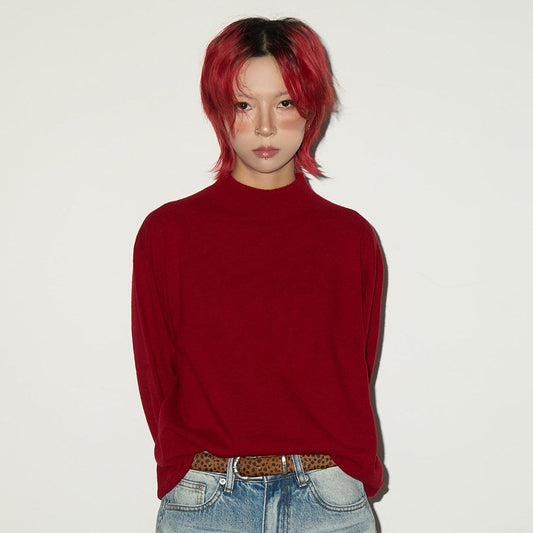 Bottle Neck Oversize Knit Sweater NA9024