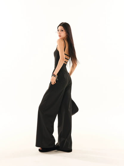 High Waist Wide Leg Jumpsuit Pants NA3822