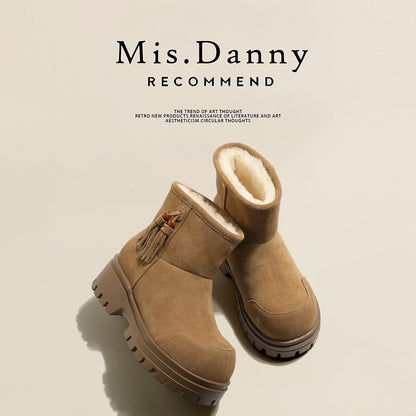 Fake Fur Lined Tassel Detail Ankle Boots NA8647