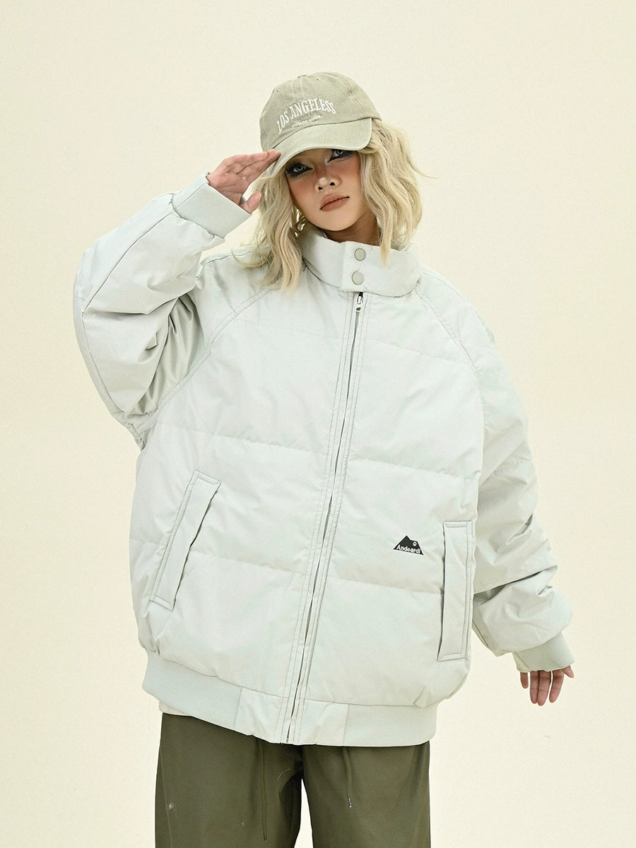 Oversize Stand Neck White Duck Down Jacket NA6250