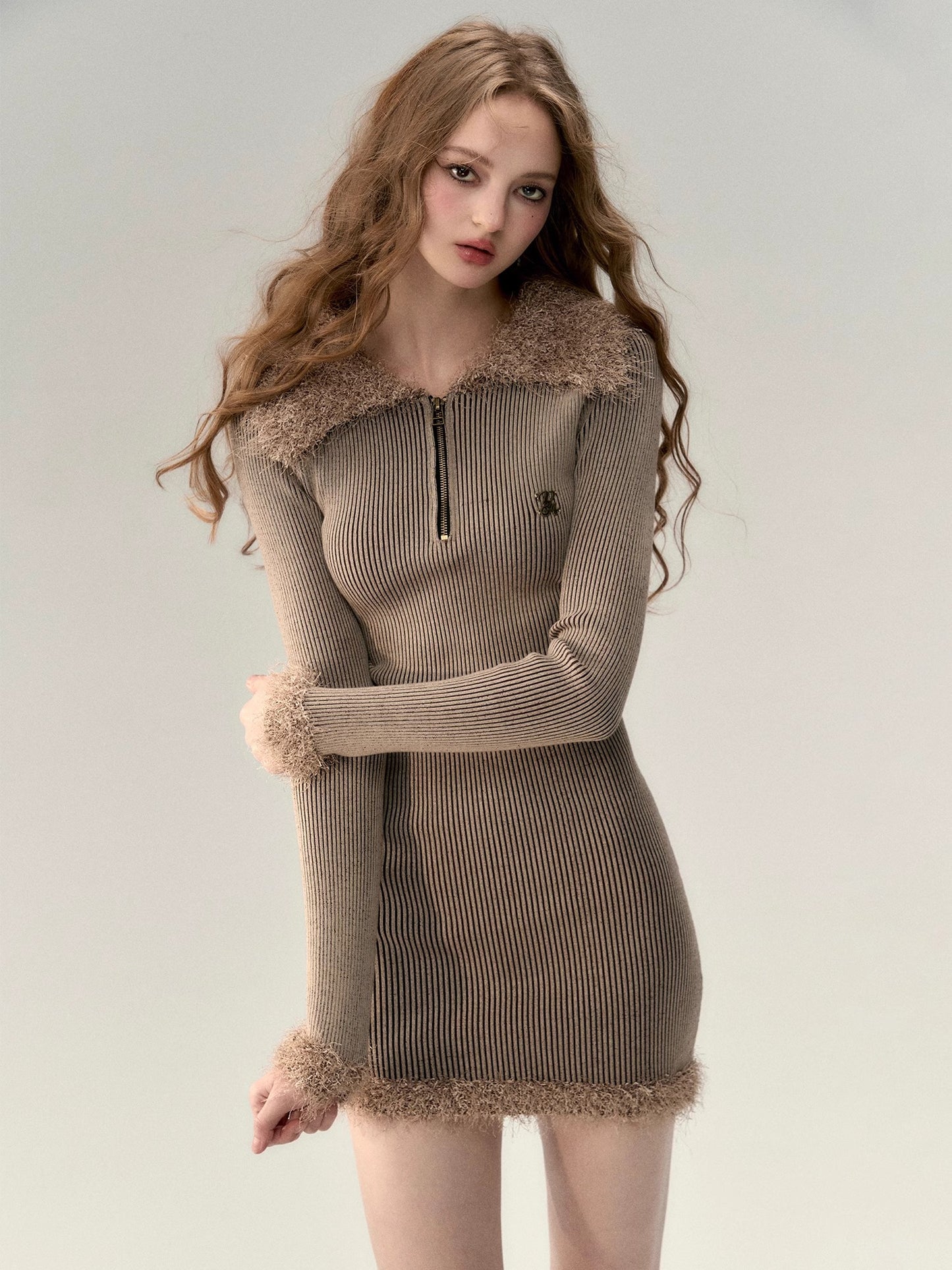 Polo Collar Knit Dress NA5115