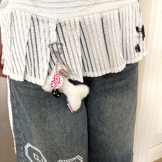 Angel Bone Plush Dice Bell Pendant & Bone Plush Bell Pendant NA9272