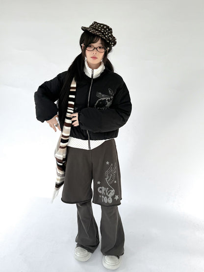 Fake Layered Half Flare Low Rise Pants NA9259