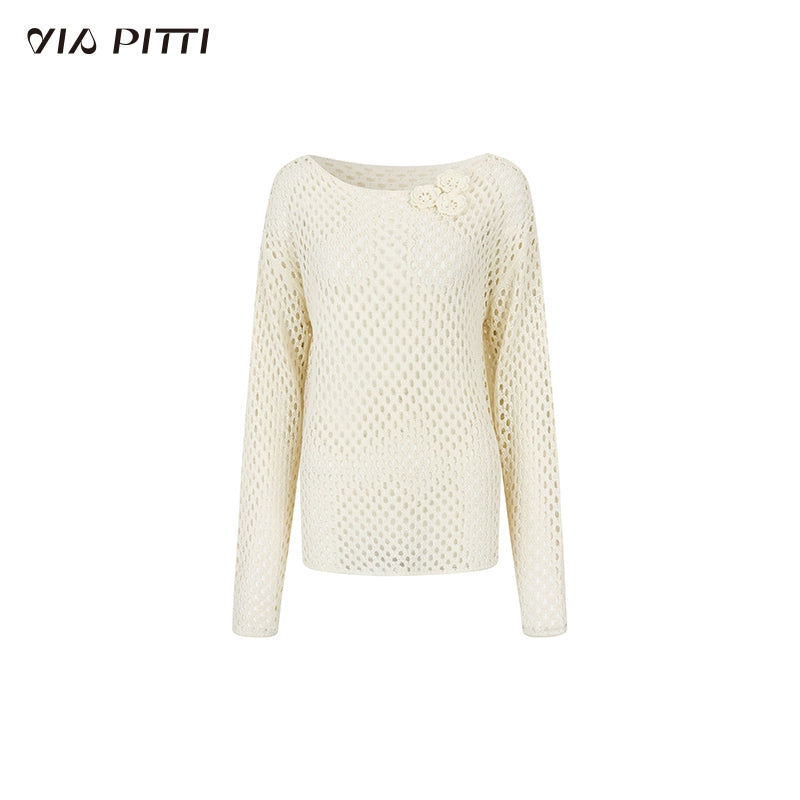 Mesh Long Sleeve Knit Top NA5090