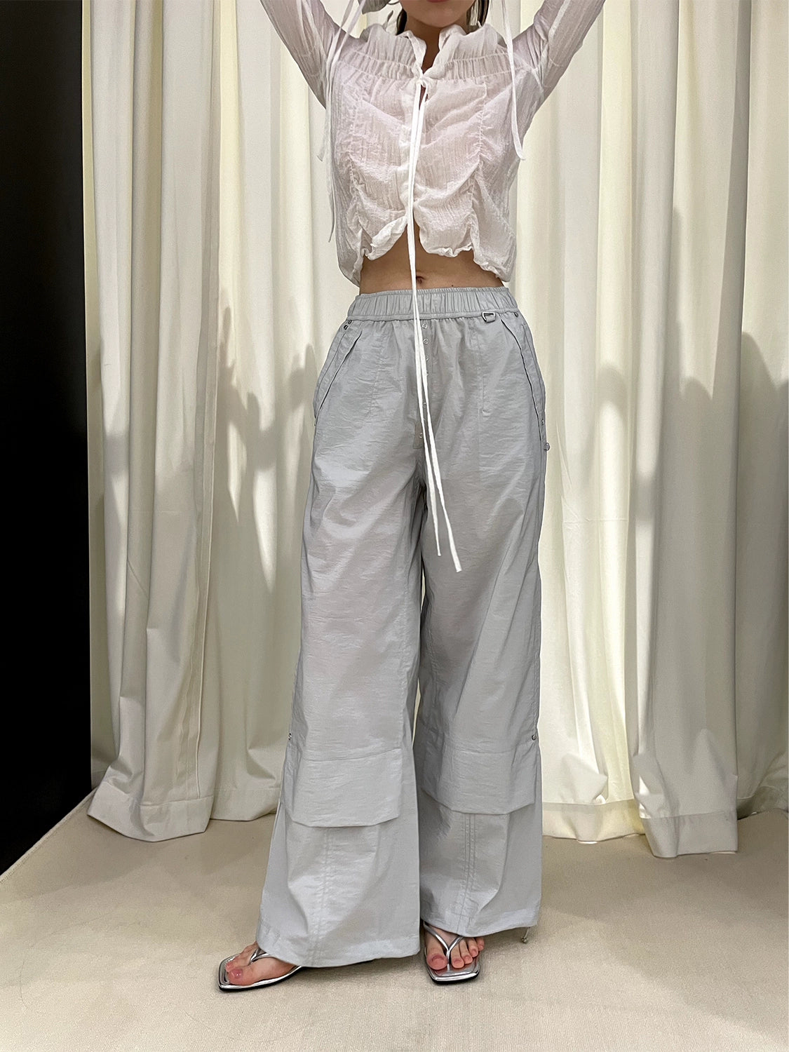 Look Slim Wide-Leg Straight Sporty Pants NA5949