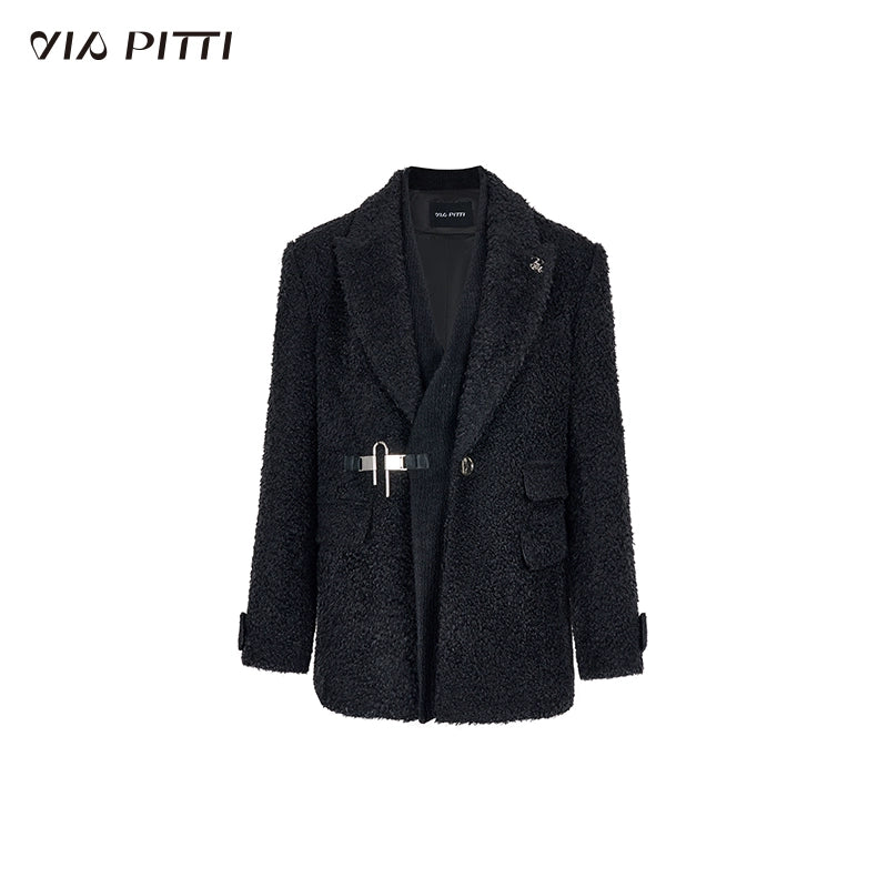 Mid Length Fruffy Wool Jacket NA5012