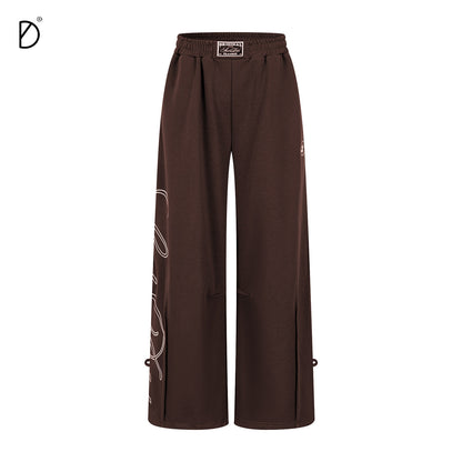 Logo Print Zip Hoodie & Logo Print Wide Leg Sweatpants Setup NA8951