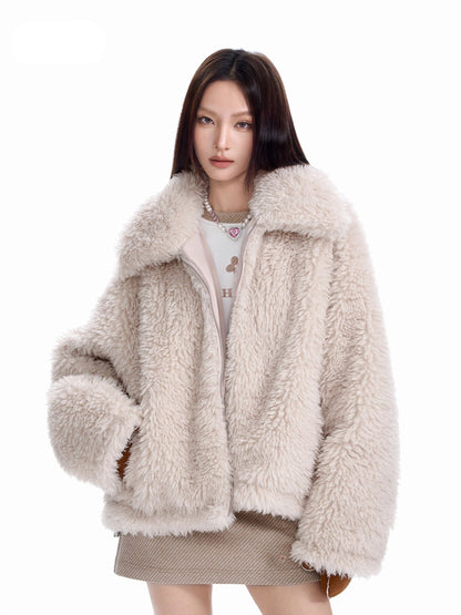 Fake Fur Fleece Oversize Jacket NA6111