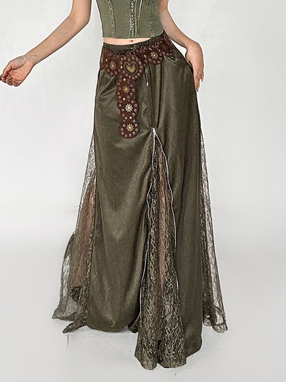 Antique Design Lace Long Skirt NA4609