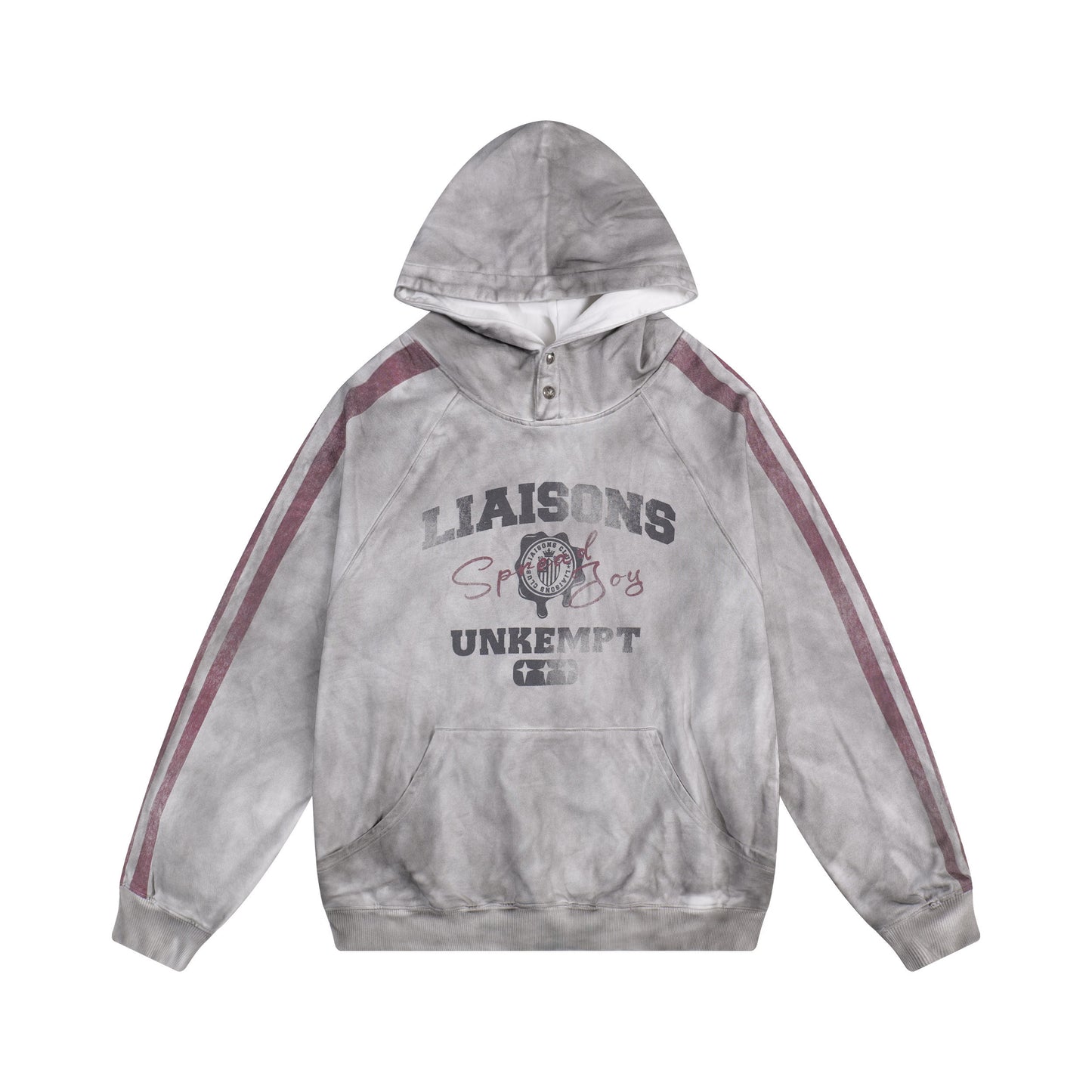 Letter Print Washed Oversize Hoodie NA9038