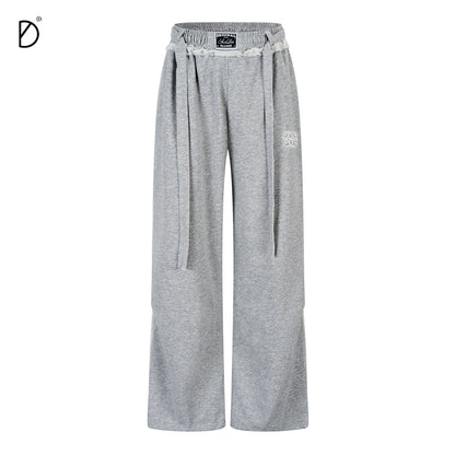 Plain Zip Hoodie & Drawstring Wide Leg Sweatpants Setup NA8940