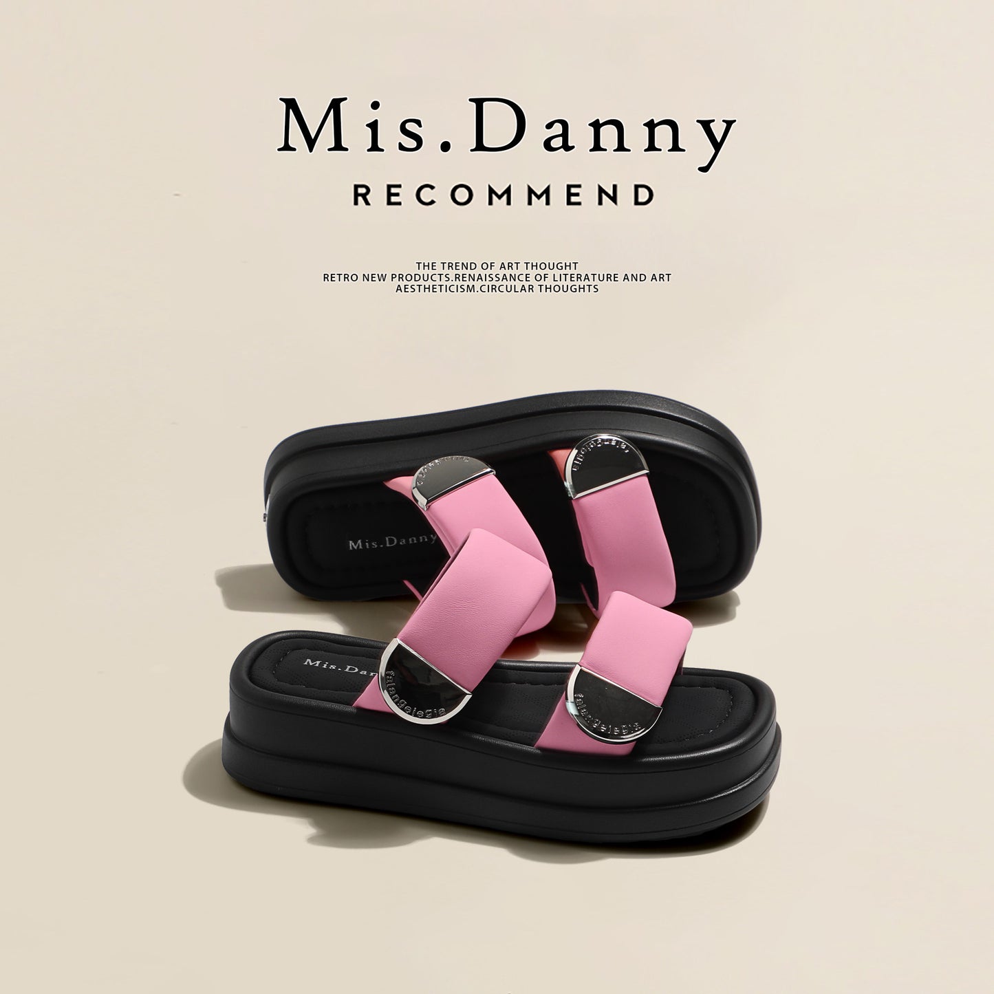 One-Strap Thick-Sole Platform Sandals NA8705