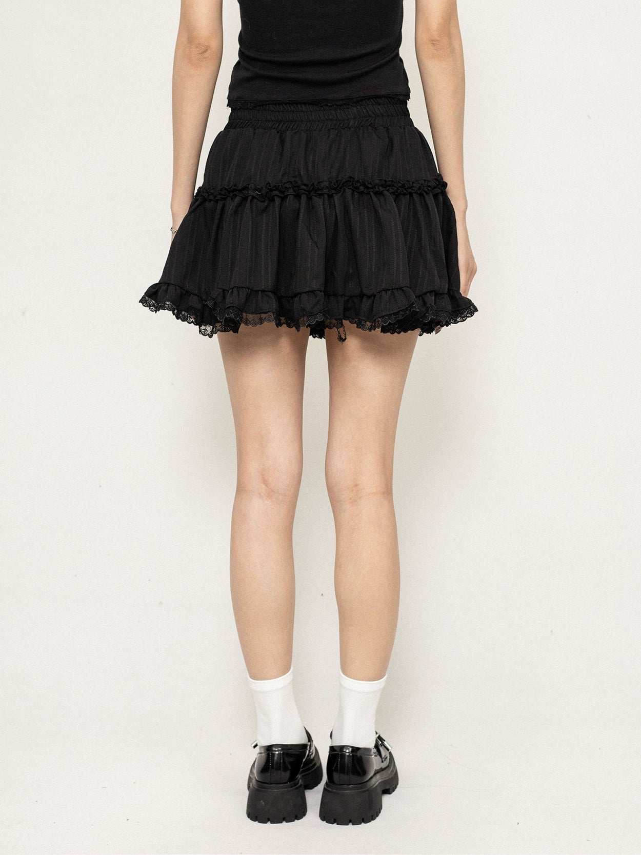 High Waist Frills A-line Ballet Style Skirt NA2593