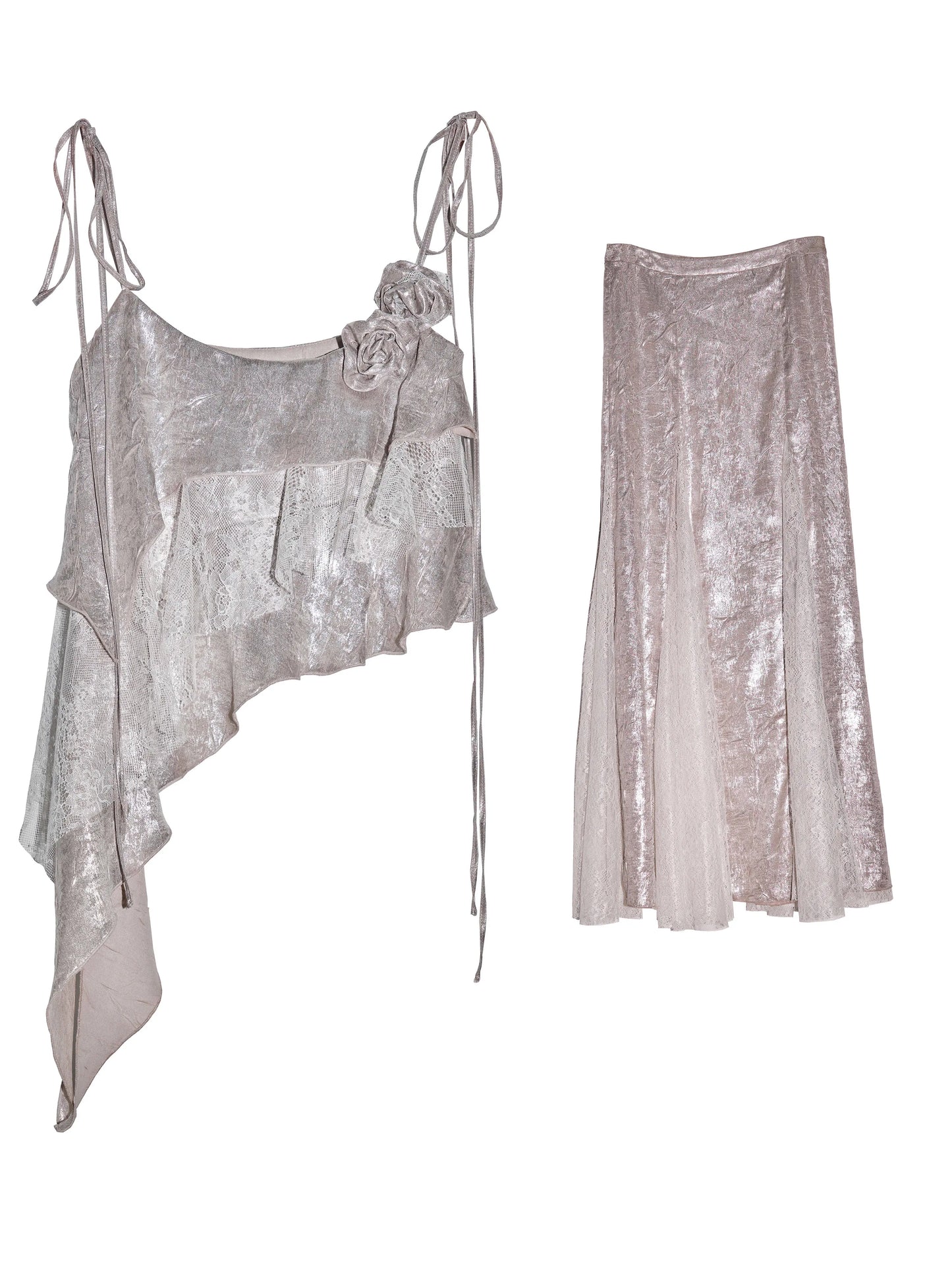 Lace Splicing Camisole & Long Skirt Setup NA5258