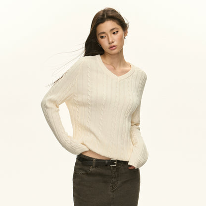 Oversize V-neck Knit Sweater NA5285