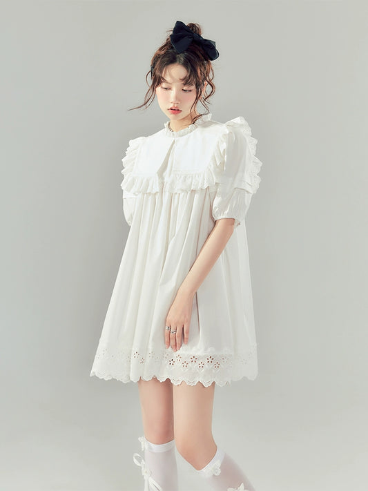 Big Collar Bubble Sleeve Dress NA5392