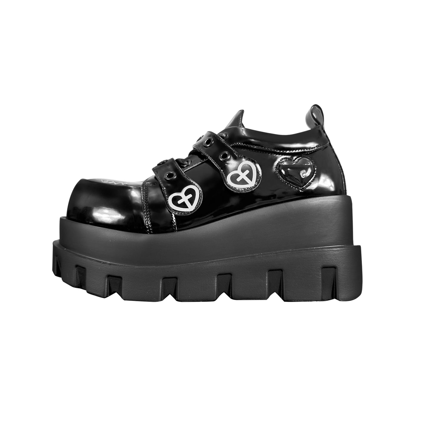 Heartbeat Cross Punk Platform Shoes NA8521