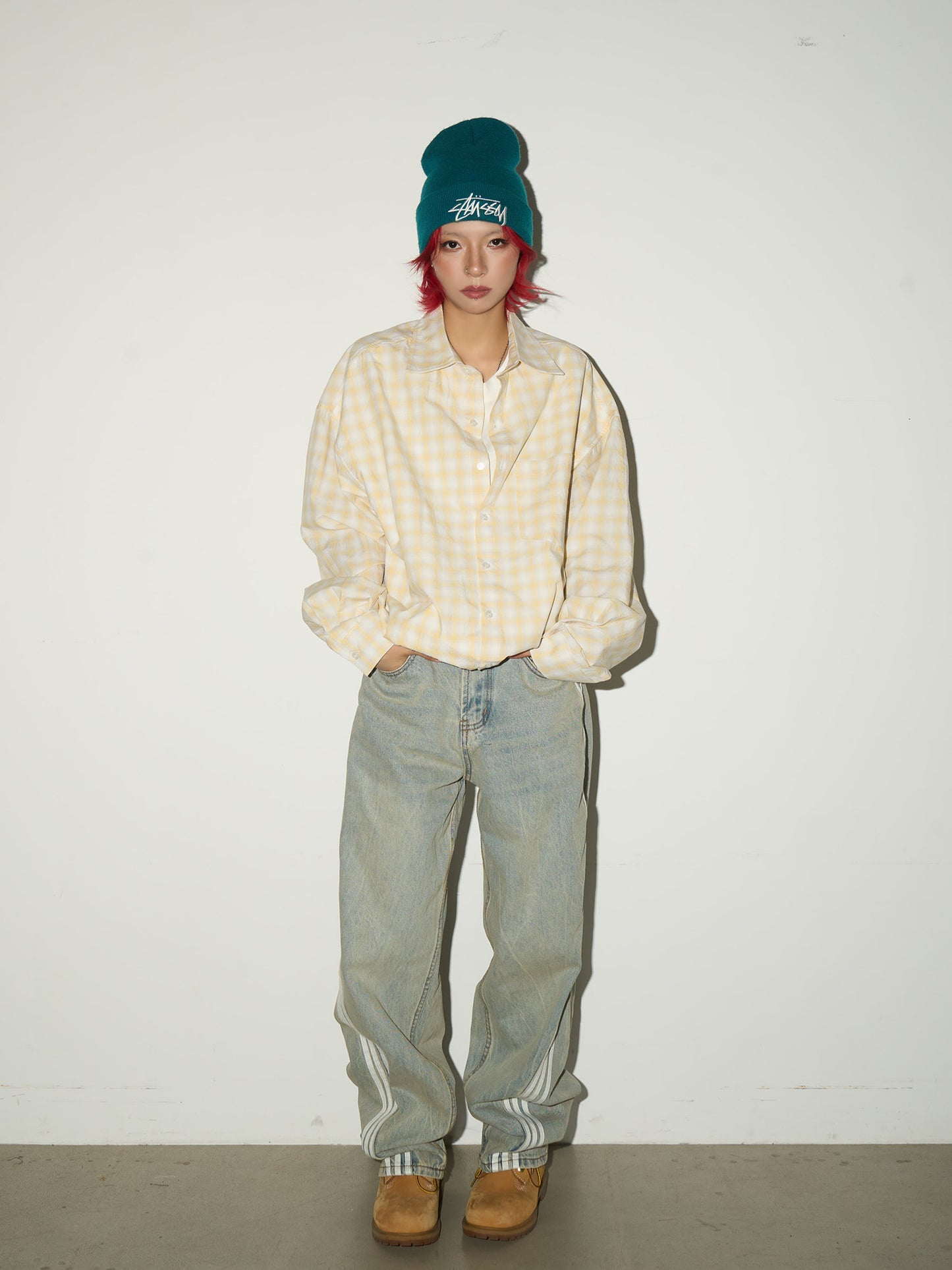 Three-Stripe Damage Denim Jeans NA9057