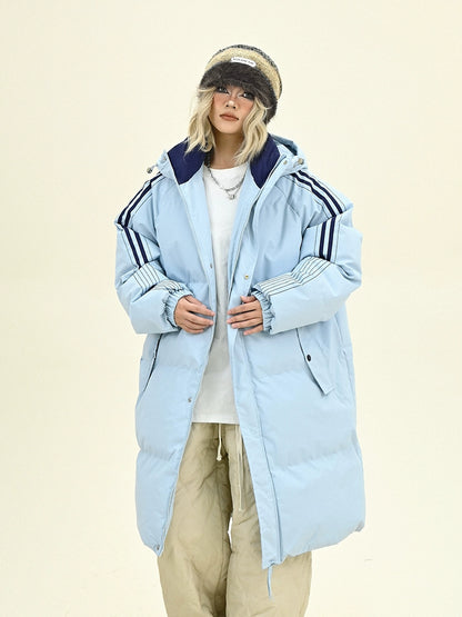 Side Stripe Hooded Puffer Coat NA6196