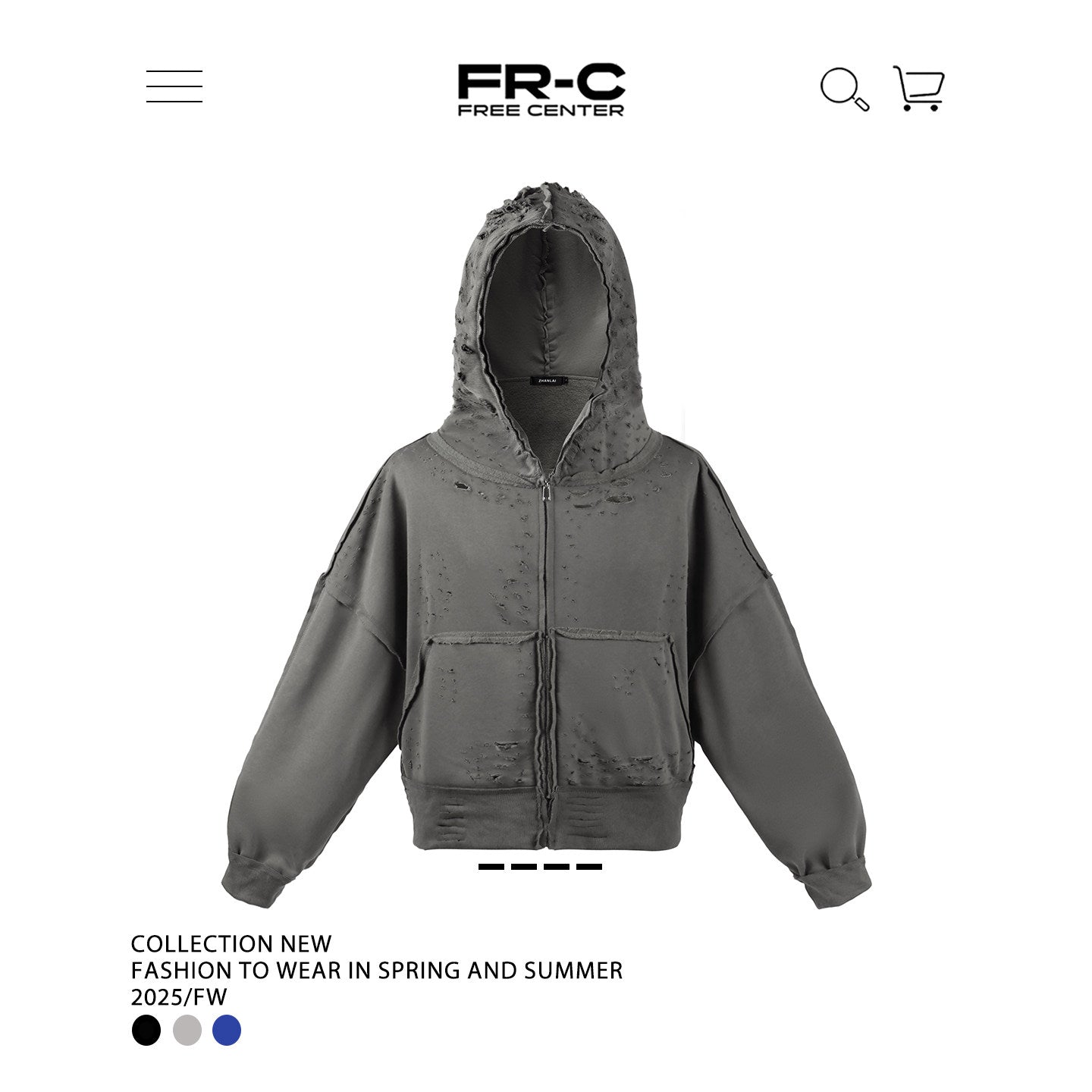 Damage Design Oversize Zipper Hoodie NA8869