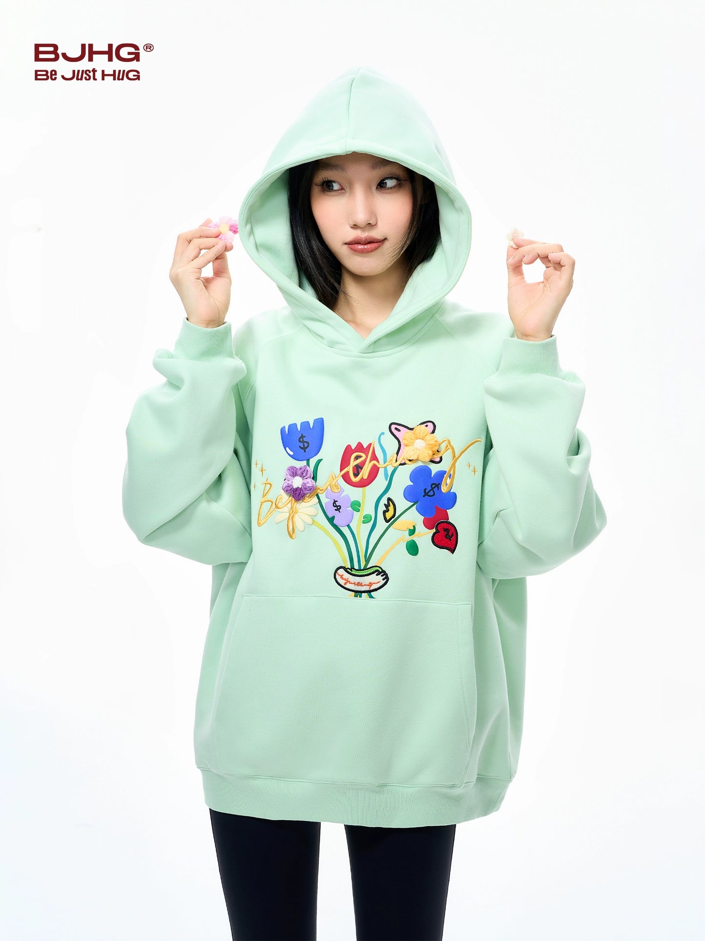 Flower Design Oversize Hoodie NA6076