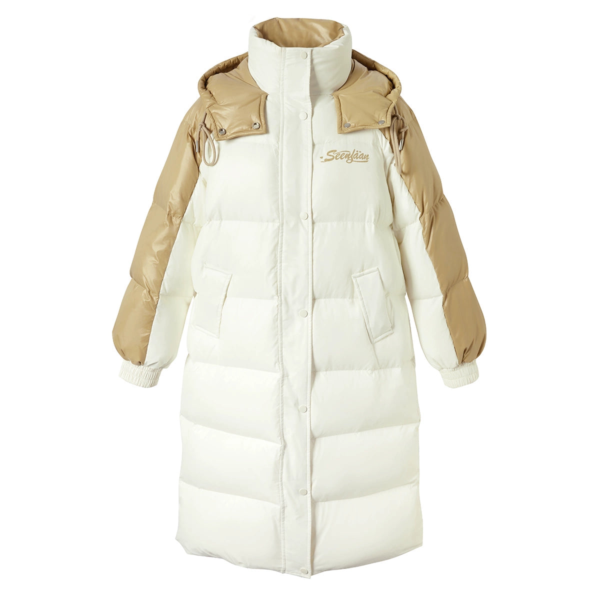 Stand Neck Long White Duck Down Coat NA6941