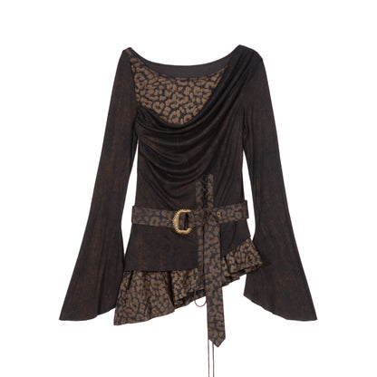 Original Vintage Dark Punk Color Block Fake Two-Piece Blouse NA8351