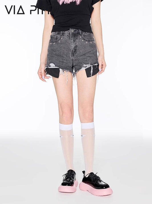 High Waist Short Denim Pants NA4844