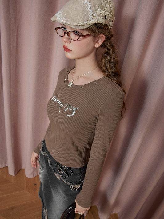 Letter Print Long Sleeve T-Shirt NA6868