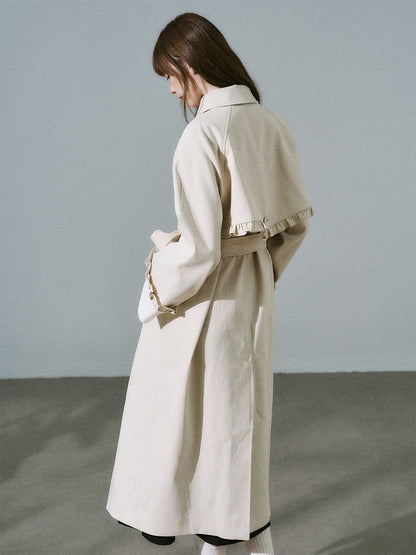 Lyocell Cotton Flower Bud Patchwork Ruffle Coat NA8795