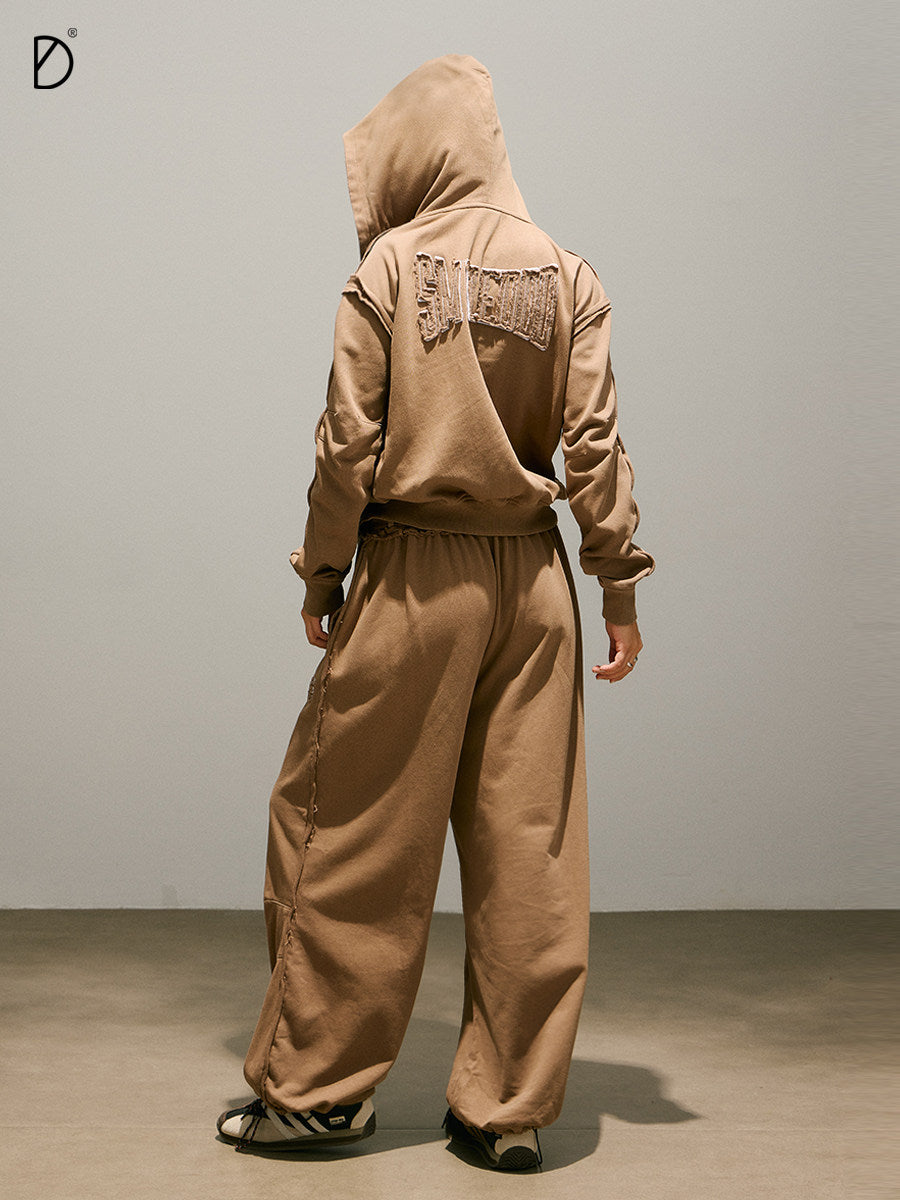 Fringe Logo Hoodie & Fringe Wide Leg Sweatpants Setup NA8950