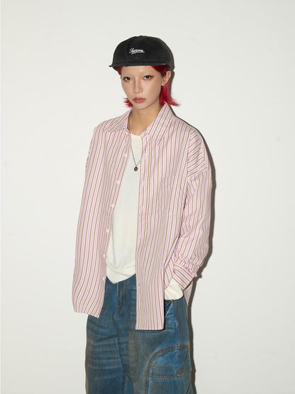 Stripe Oversize Long Sleeve Shirt NA9029