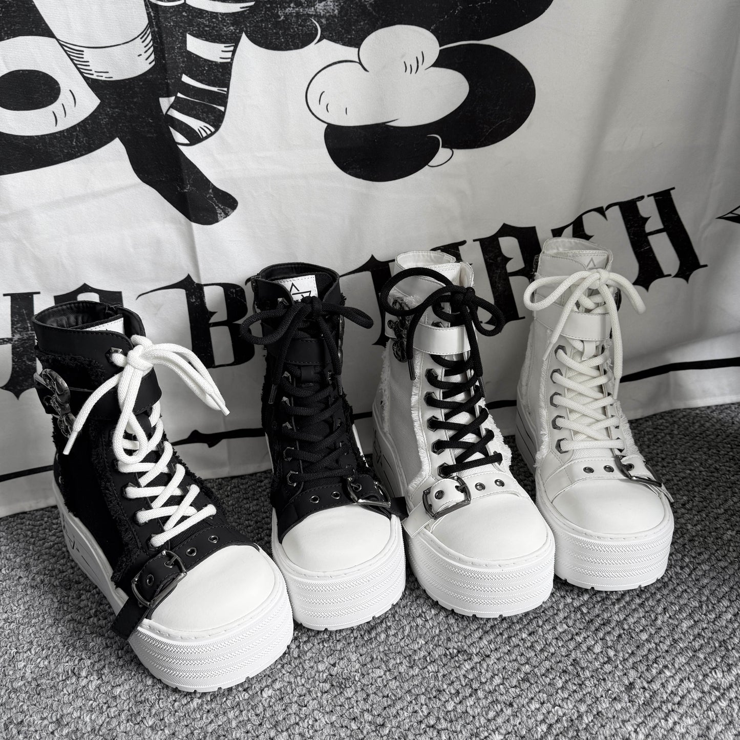 Punk Canvas Platform Sneaker Boots NA8478