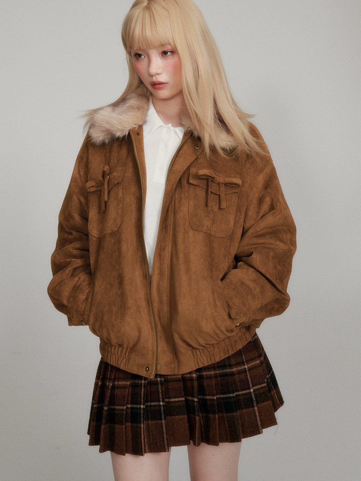 Plaid Pleated Short Skirt NA8786