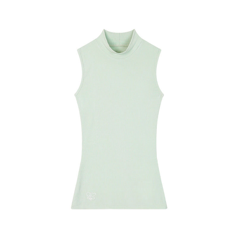 Stand Neck Sleeveless T-shirt NA3583