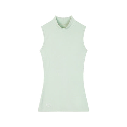 Stand Neck Sleeveless T-shirt NA3583