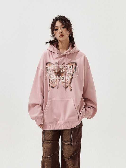 Butterfly Print Oversize Hoodie NA2665