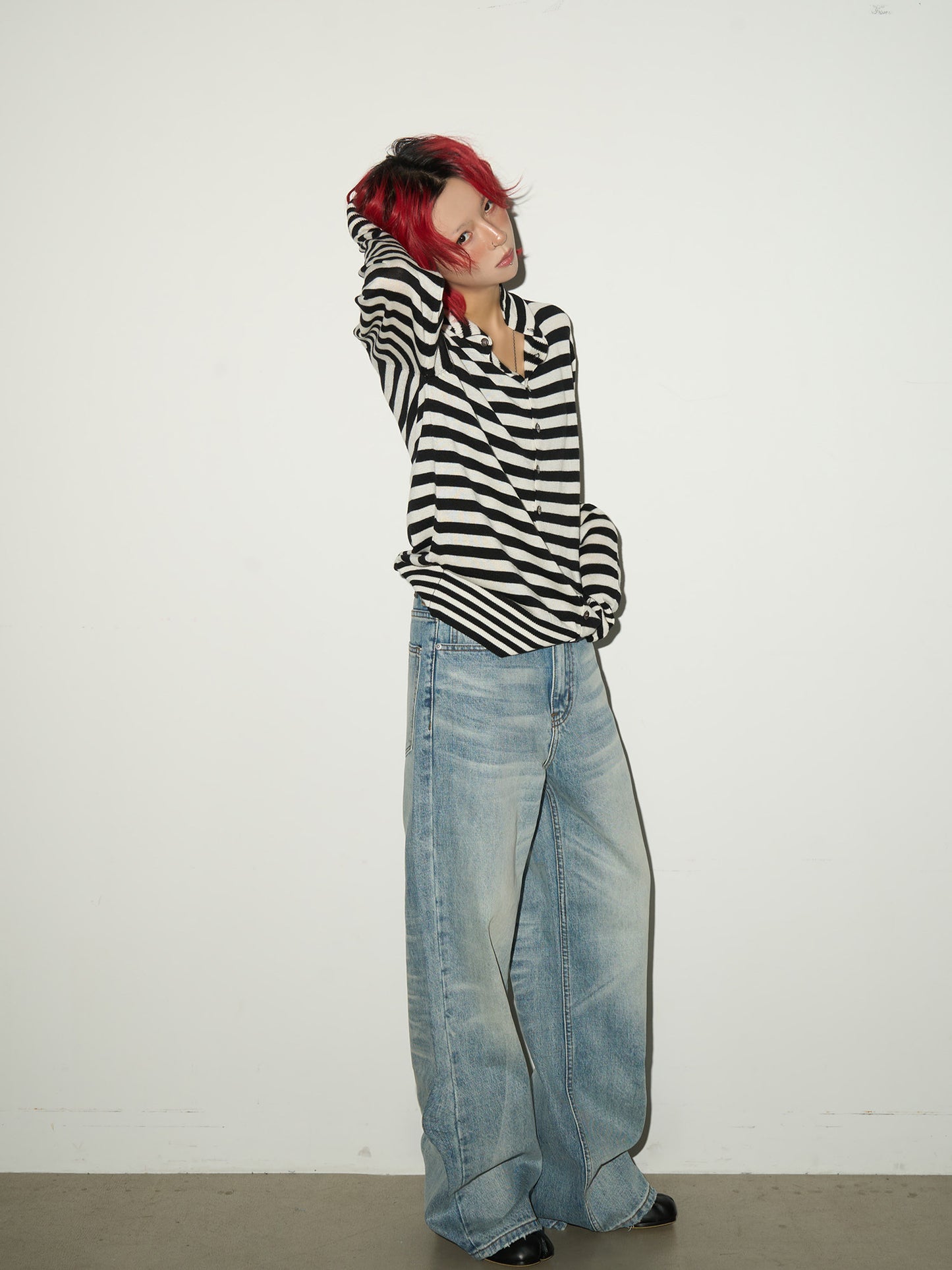 Washed Wide Leg Denim Jeans NA9189