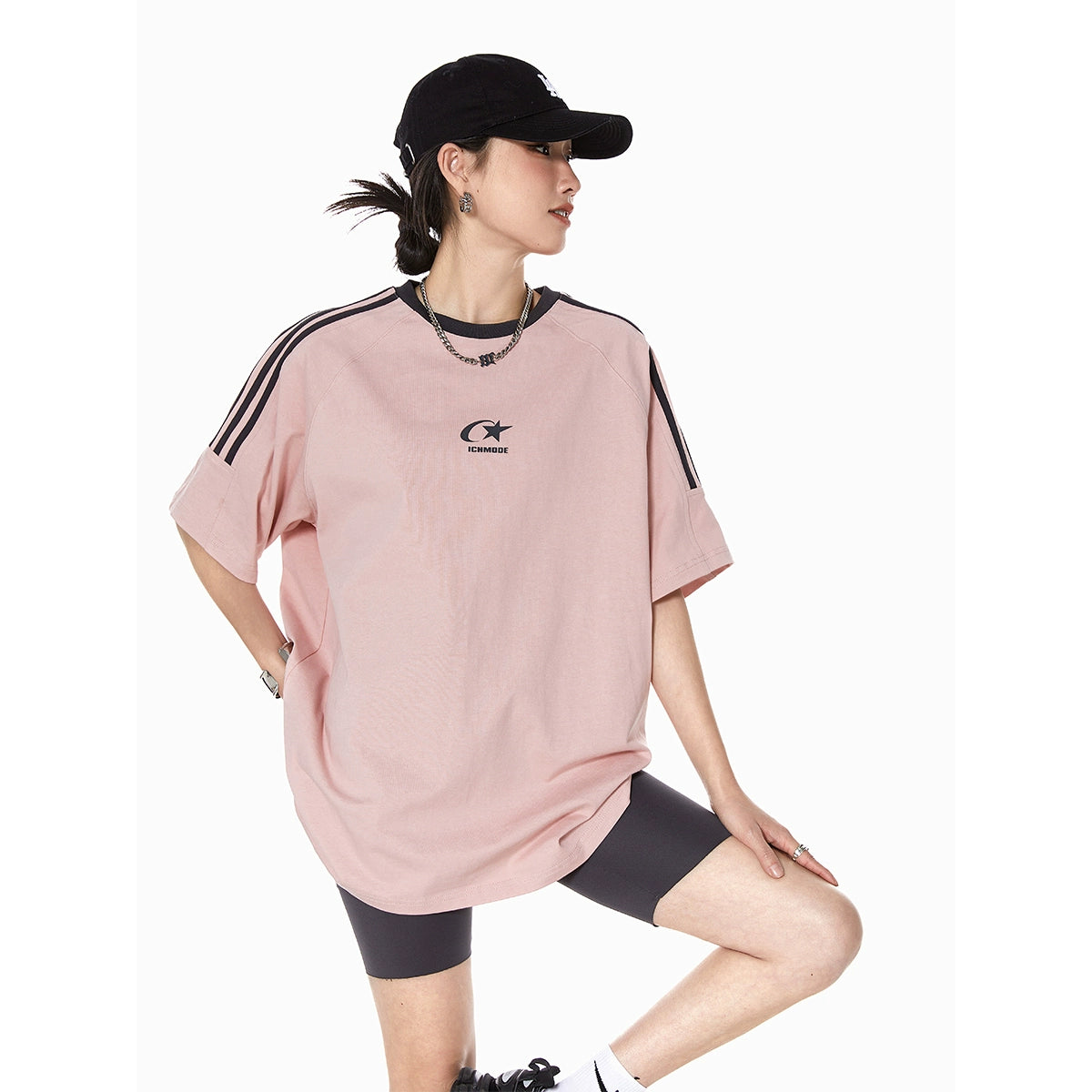 Round Neck Oversize Short Sleeve T-Shirt NA2306