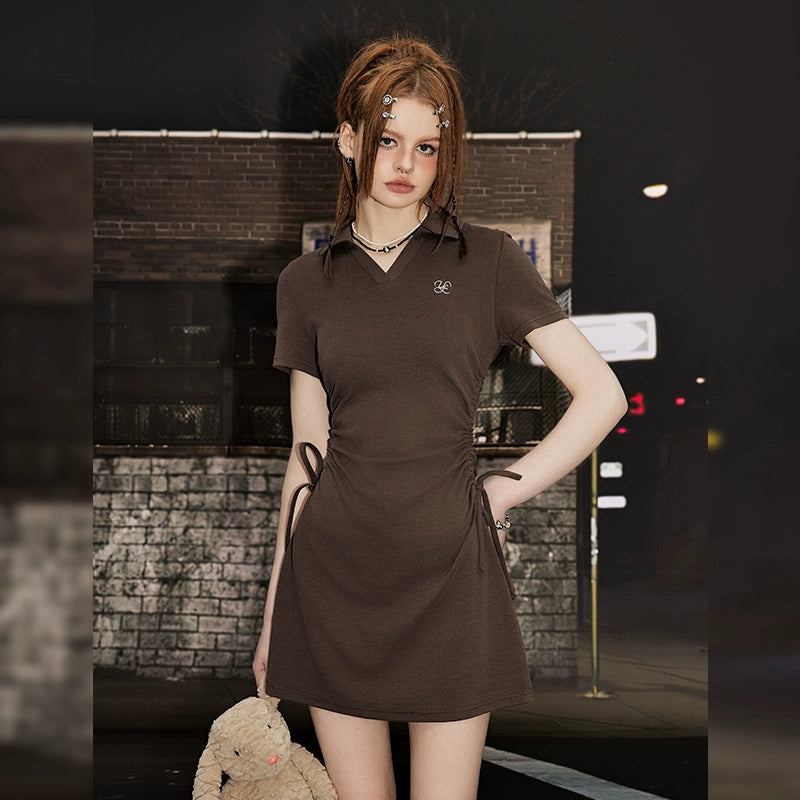 Polo Neck Short Sleeve Dress NA3383