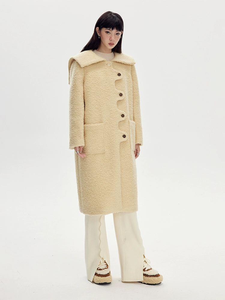 Wave Edge Wool Blend Coat NA5363