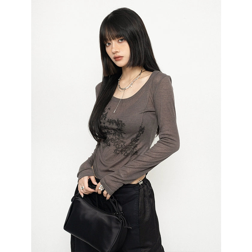 Slim Fit Round Neck Long Sleeve Top NA2424
