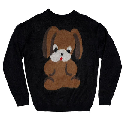 Dog Graphic Design Oversize Knit Sweater NA8262