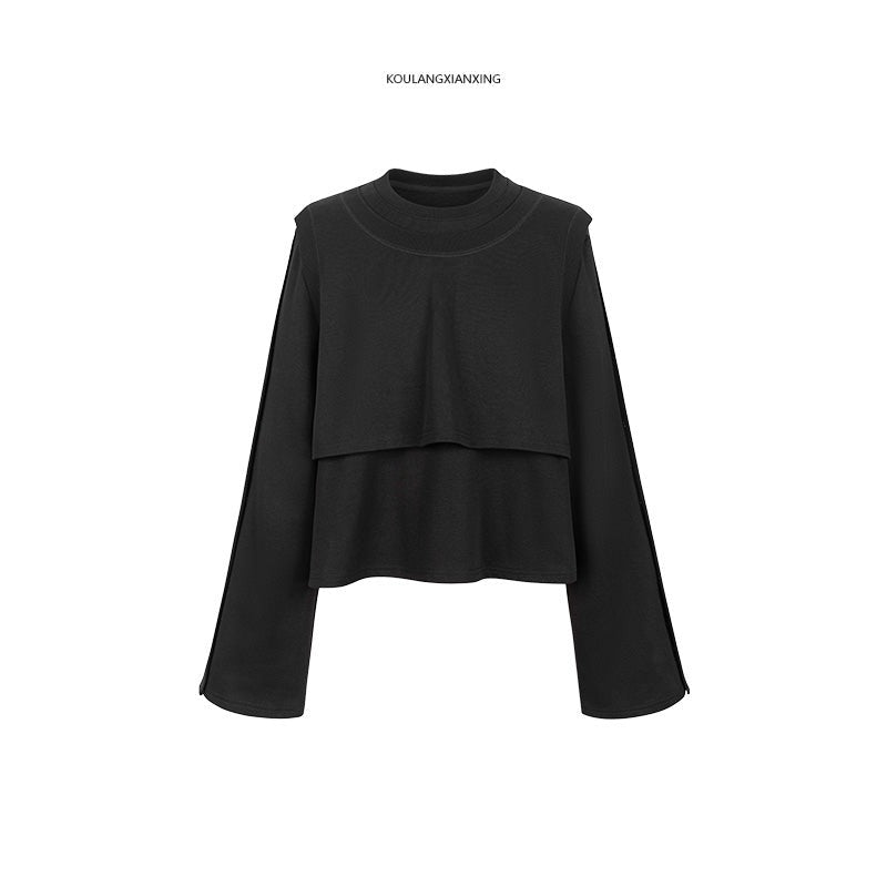 Fake Layered Long Sleeve Sweatshirt NA4213