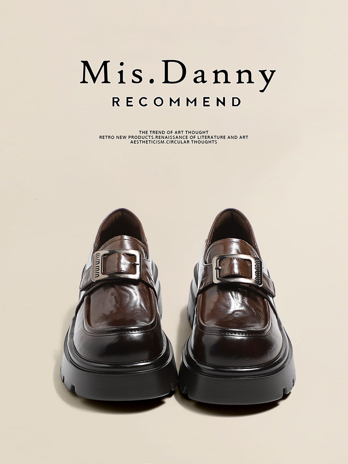 5.5cm Platform PU Leather Loafers NA8693